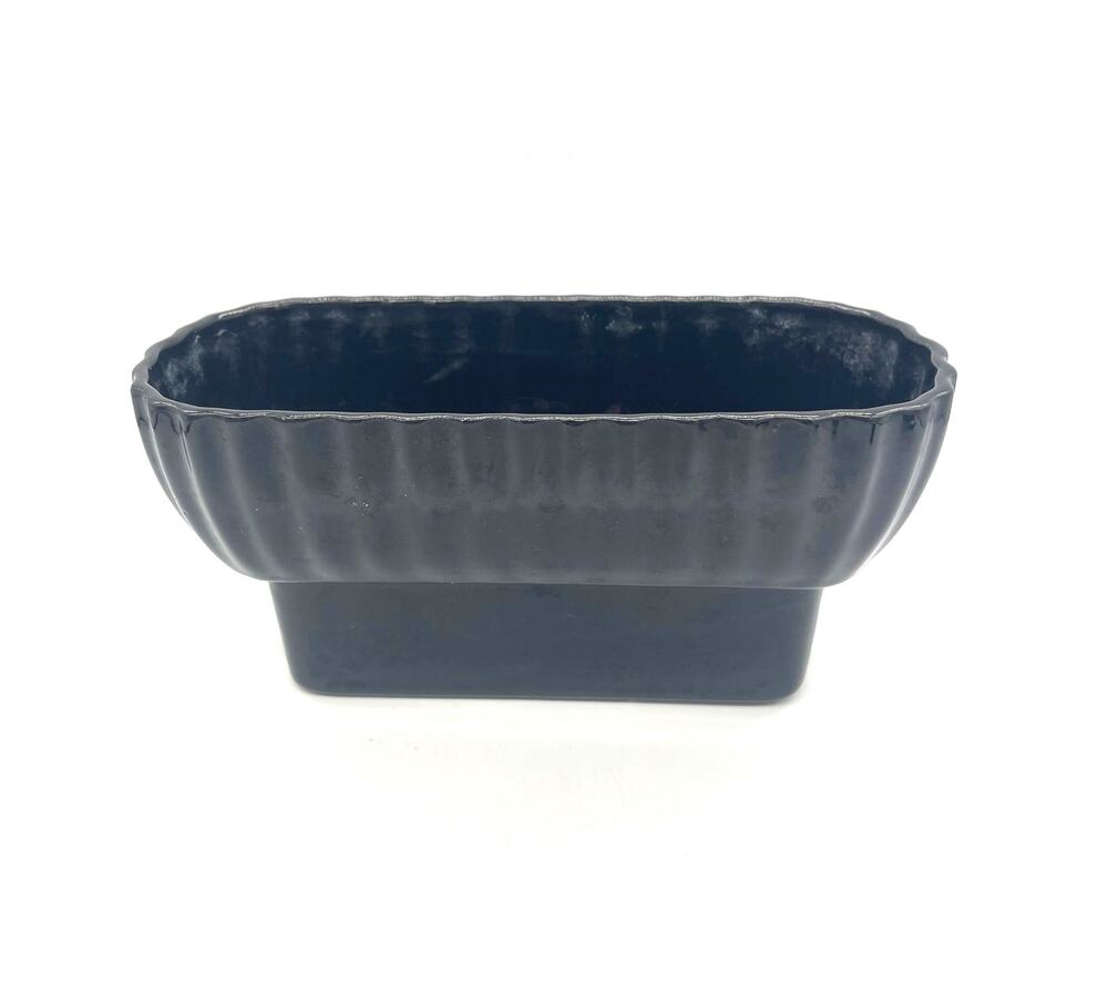 Vintage MCM Miramar of California Black Pottery Planter 8" Wide x 4" Tall